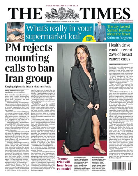 Times Front Page 16th Of April 2024 Tomorrow S Papers Today