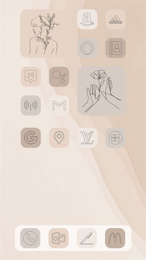 Ios 15 Soft Brown Aesthetic Nude Icons For Apps