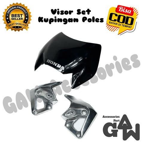 Jual Visor Tiger Revo Kaca Hitam Set Kupingan Barong Poles Shopee