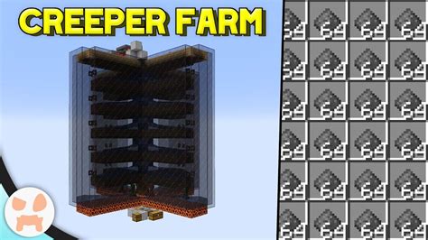 MINECRAFT CREEPER FARM TUTORIAL | Easy Automatic Gunpowder, Minecraft 1.19+ in 2022 | Gunpowder ...