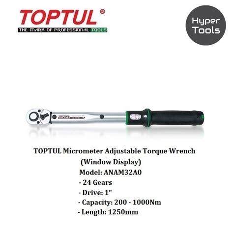 TOPTUL Micrometer Adjustable Torque Wrench 1 Drive Window Display