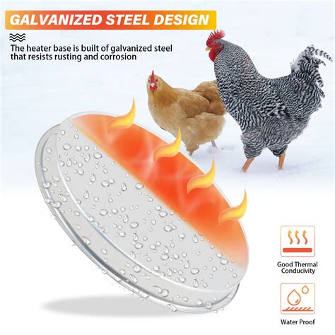 Snapklik.com : Chicken Water Heater For Winter, Poultry Waterer Drinker Heated Base, Chicken ...