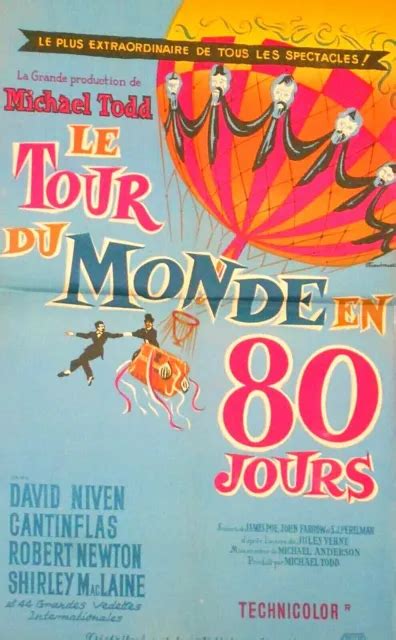 LE TOUR DU Monde En 80 Jours 1956 Affiche Originale 38 X 65 EUR 30 00