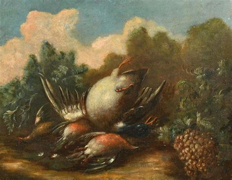 18th Century Italian Old Master Painting An Owl With His Prey Bird