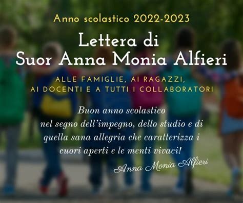 Lettera Di Suor Anna Monia Alfieri Per Inizio Anno Scolastico 22 23