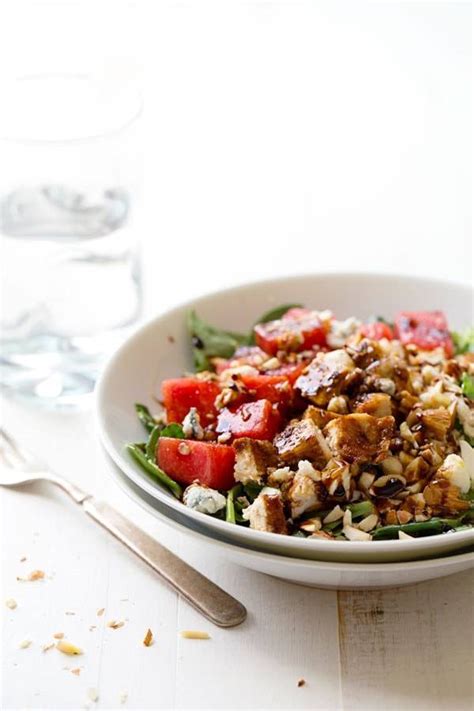 Balsamic Watermelon Chicken Salad Recipe Pinch Of Yum