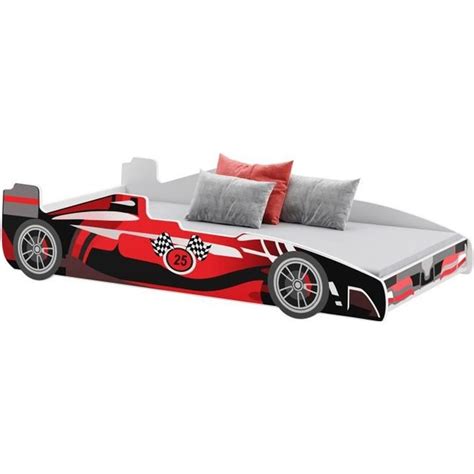 Lit Enfant Voiture Formule Rouge X Cm Sommier Matelas