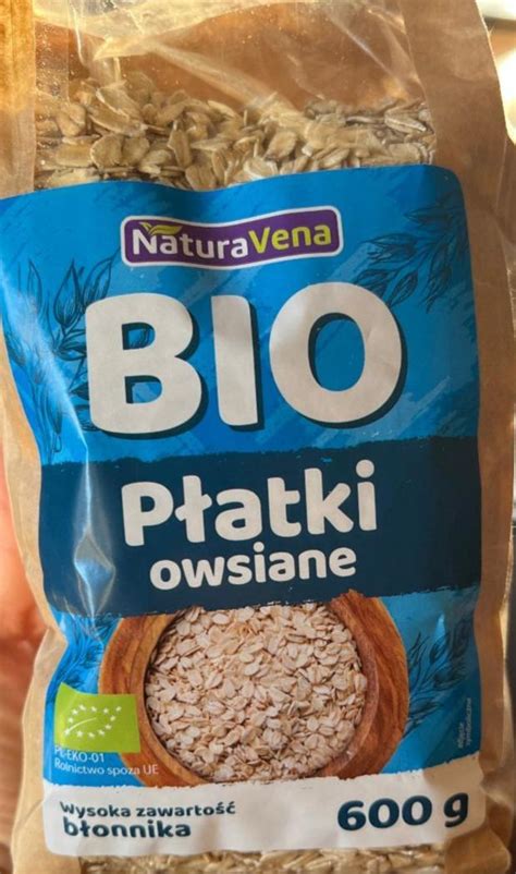 Bio płatki owsiane NaturaVena kalorie kJ i wartości odżywcze