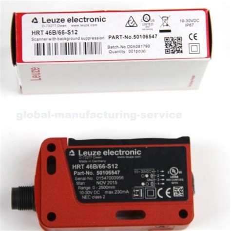 New In Box LEUZE HRT 46B 66 S12 50106547 Diffuse Reflective Sensor EBay