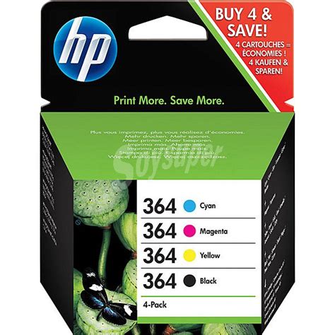 HP Nº 364 cartuchos de tinta original en color negro y colores Pack 4