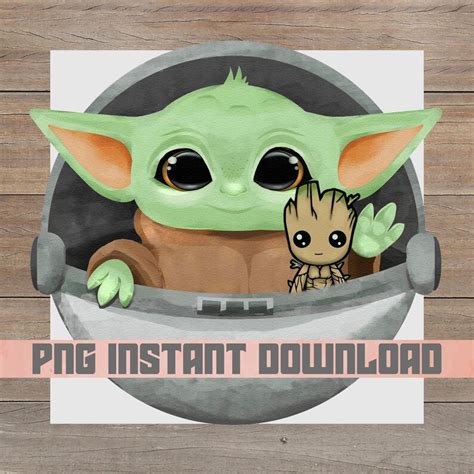 Baby Yoda And Baby Groot Png Triple Pack The Child Holding Etsy