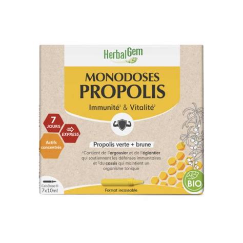 Herbalgem Monodoses Propolis Bio X Ml Parapharmacie Pharmarket