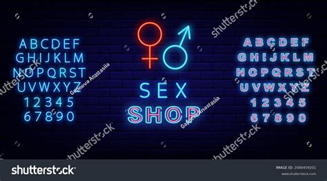 Sex Shop Neon Logo Alphabet Shiny Stock Vector Royalty Free 2080459201 Shutterstock