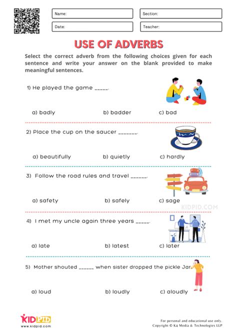 Adverbs For Grade 1