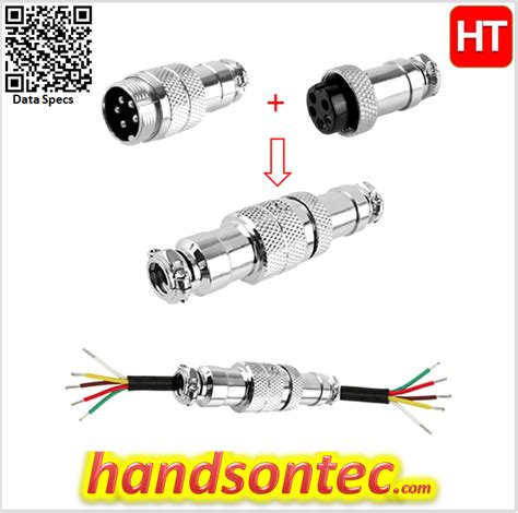 Gx12 4 Poles Bulkhead Aviation Connector Cable To Cable Handson Tech