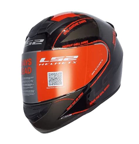 Ls Helmets Ff Rookie Brush Gloss Black Red Single Mercury