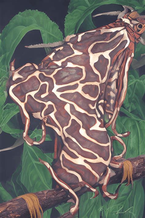 Oil Painting of Creatonotos Gangis in Hyper Realistic Style · Creative ...