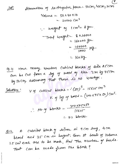 RD Sharma Solutions For Class 8 Mensuration II Volumes And Surface