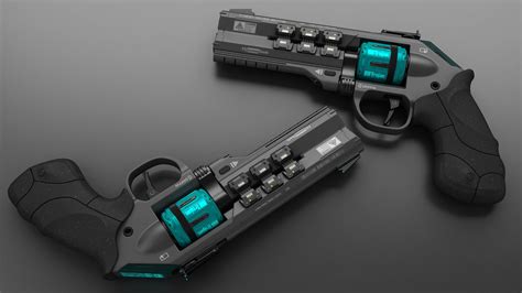 D-REV - sci fi revolver 3D model | CGTrader