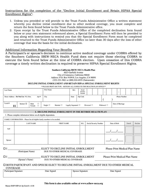 Fillable Online Scibew Neca Southern California Ibew Neca Health Trust