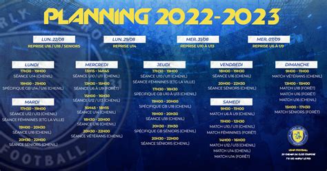 Actualité Planning De La Saison 20222023 Club Football Us Marly Le