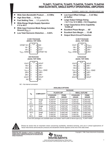 High Slew Rate Single Supply Operational