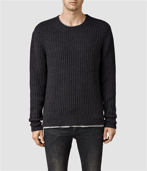 Allsaints Flagg Crew Jumper In Cinder Marl Gray For Men Lyst