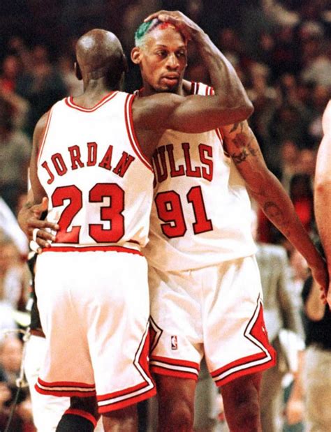 Michael Jordan and Dennis Rodman During Game 2 of the NBA Finals in 1996 | Are Michael Jordan ...