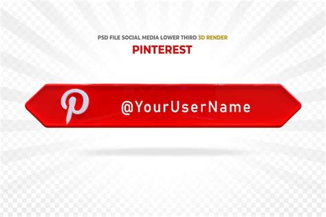 Premium Psd Pinterest Logos Social Media Lower Third 3d Render