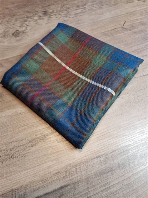 Fraser Hunting Muted Tartan Plaid 100 Wool Fabric Offcut Perfect For