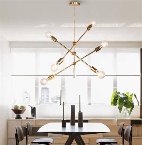 Kacey Gold Industrial Sputnik Modern Pendant Lighting | Light Atelier