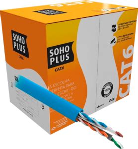 Cabo De Rede Sohoplus CAT 6 CMX Azul Caixa C 305 Metros Furukawa JMC