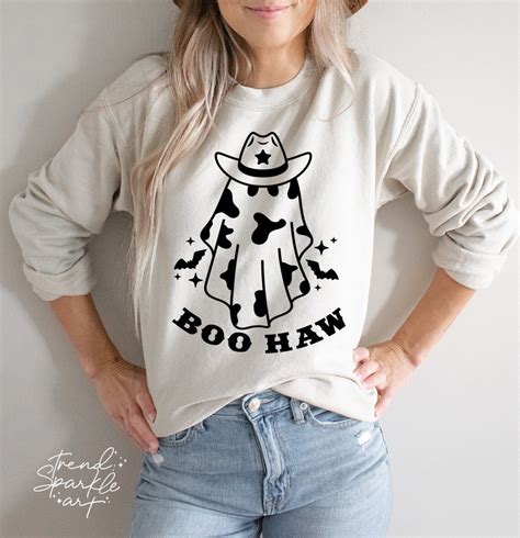 Cowboy Ghost Boo Haw SVG PNG Boo Haw Svg Funny Halloween Etsy