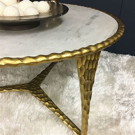 Kingston Hammered Gold And Marble Coffee Table Picture Perfect Home