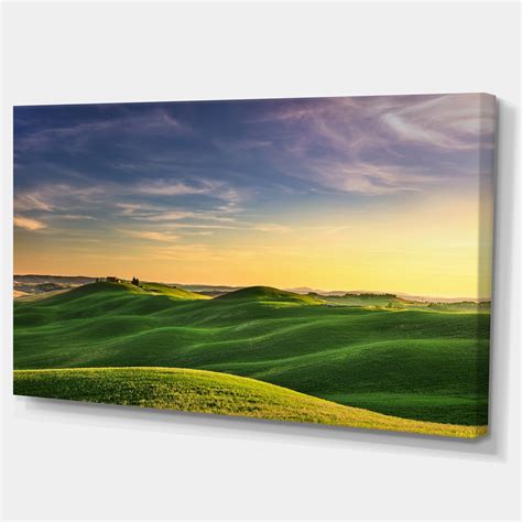 Green Rural Rolling Hills Tuscany Oversized Landscape Wall Art Print