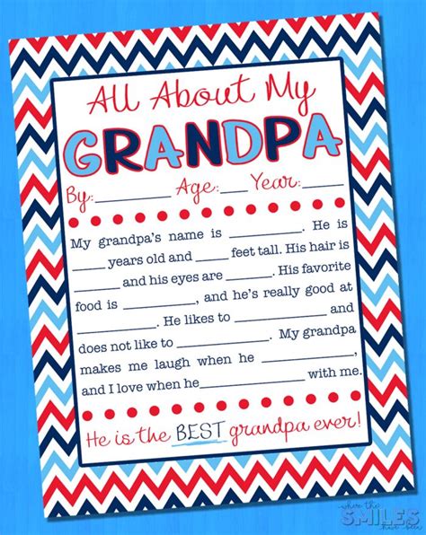 All About Grandpa Free Printable Web One Of The Most Thoughtful Father