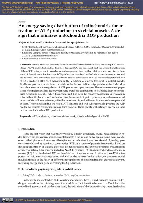 (PDF) An Energy-Saving Distribution of Mitochondria Activation of ATP ...