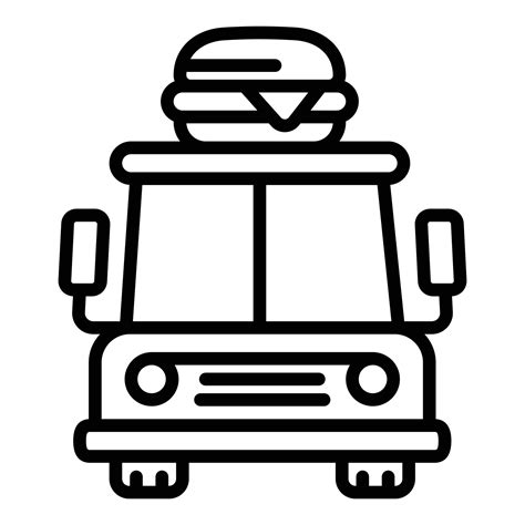 Front View Food Truck Icon Outline Style 14340811 Vector Art At Vecteezy