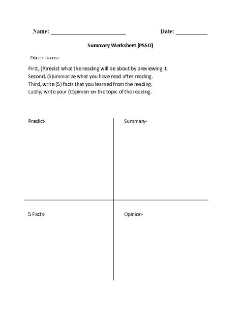 Reading Comprehension Worksheets Summary Review Reading Comprehension