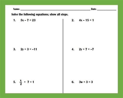 Quiz Multi Step Equations