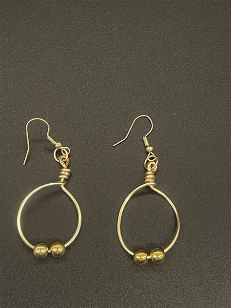 Gold Hoop Earrings With Golden Beads Makerplace By Michaels