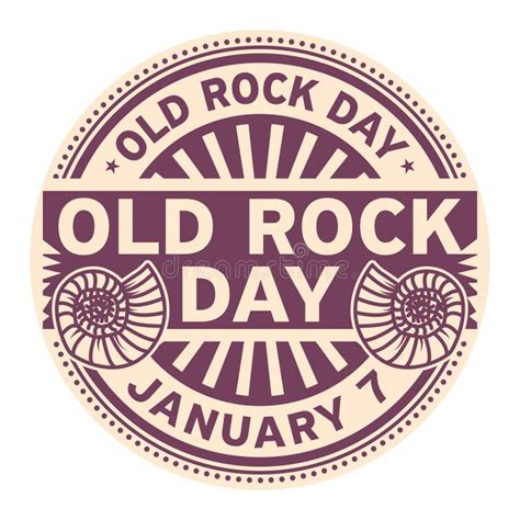 Old Rock Day, January 7 stock vector. Illustration of badge - 133645182