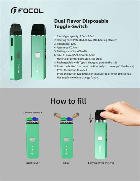 Dual Flavors 2ml 2ml Rechargeable Disposable Vape Pen From China