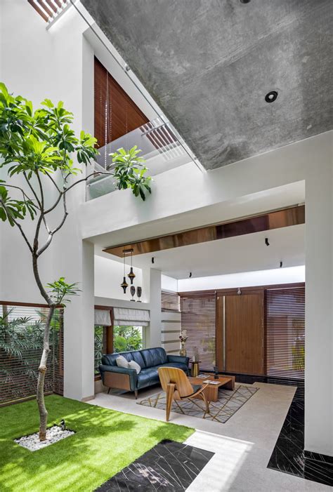 Indoor Courtyard Bringing Natural Light And Air To The Open Plan Living