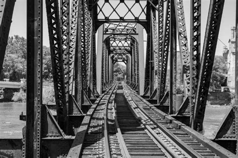 Iron Structure Railroad Bridge Stock Image - Image of shipping, railway ...