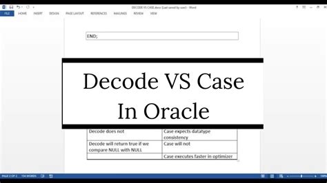 Difference Between Case And Decode In Oracle Sql Oracle Pl Sql