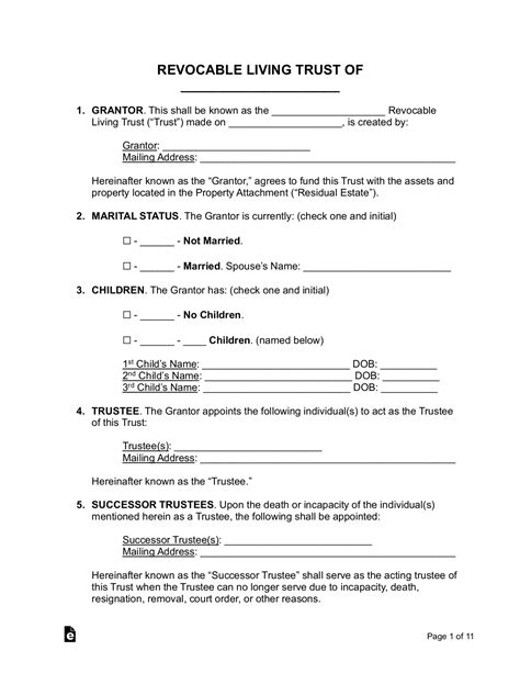 Free Affidavit Of Successor Trustee Form Pdf Word Eforms