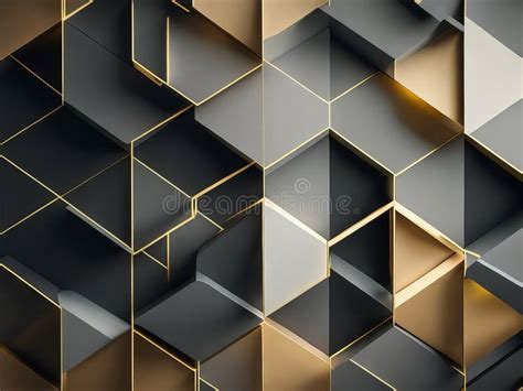 Eleg Ncia Dimensional Fundo Preto E Dourado D Quadrados E