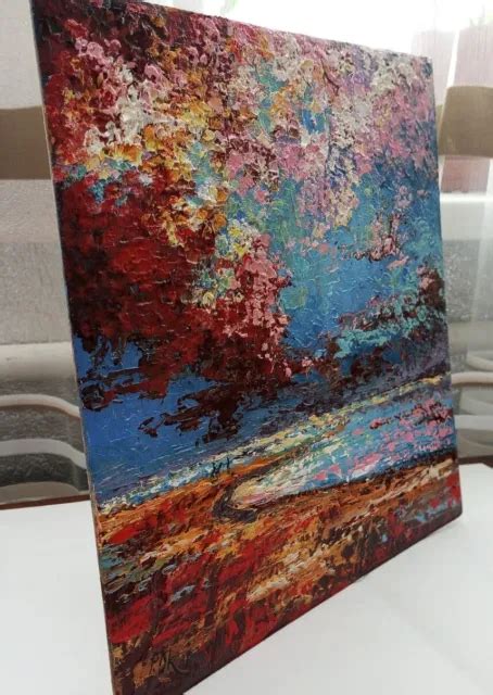 SUNSET BEACH IMPRESSIONISM Landscape Oil Painting Seaside Artwork £252. ...