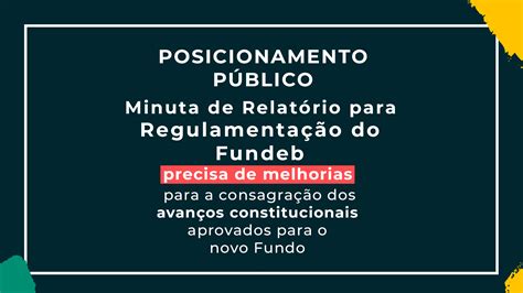 Posicionamento Público Minuta De Relatório Para Regulamentação Do